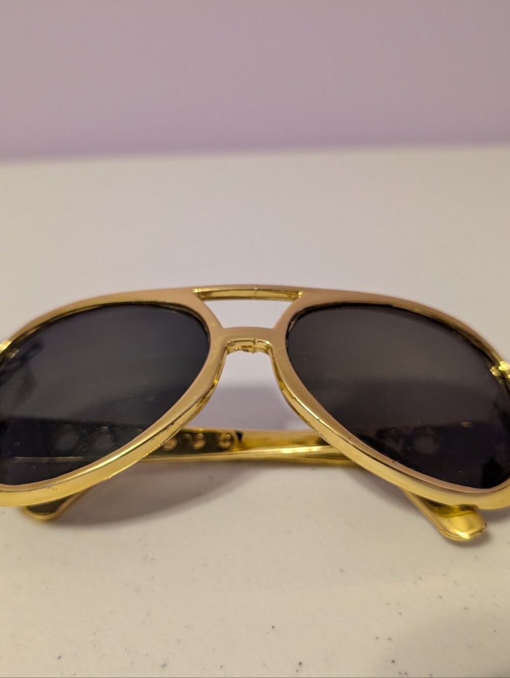 Sunglasses Aviator Oversized Gold Retro Disco 70s Elvis Costume Halloween